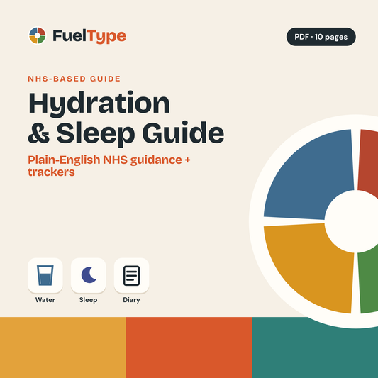 Hydration & Sleep Guide: NHS-Based Facts, Water Tracker & Sleep Diary cover