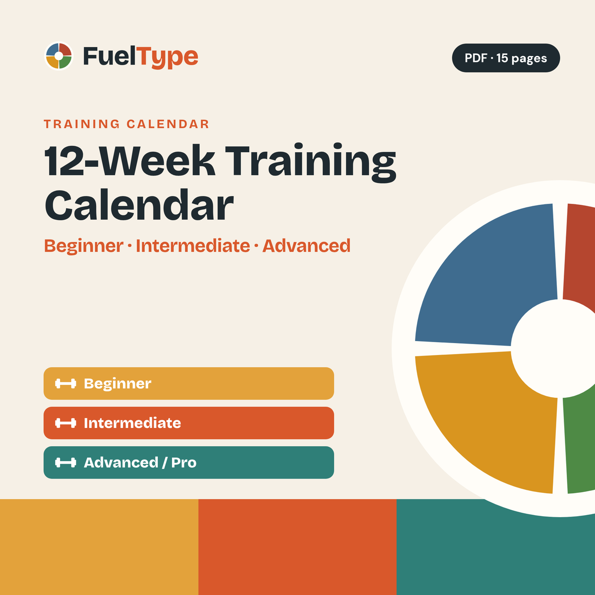 12-Week Training Calendar: Beginner, Intermediate & Advanced Gym Programmes cover