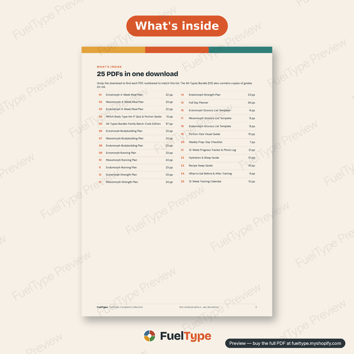FuelType Complete Collection: inside page preview, What's inside